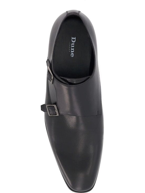 SD1 - Dune London Situation Black Leather Double Monk Strap Shoes Men’s 42/9 NIB main image 5